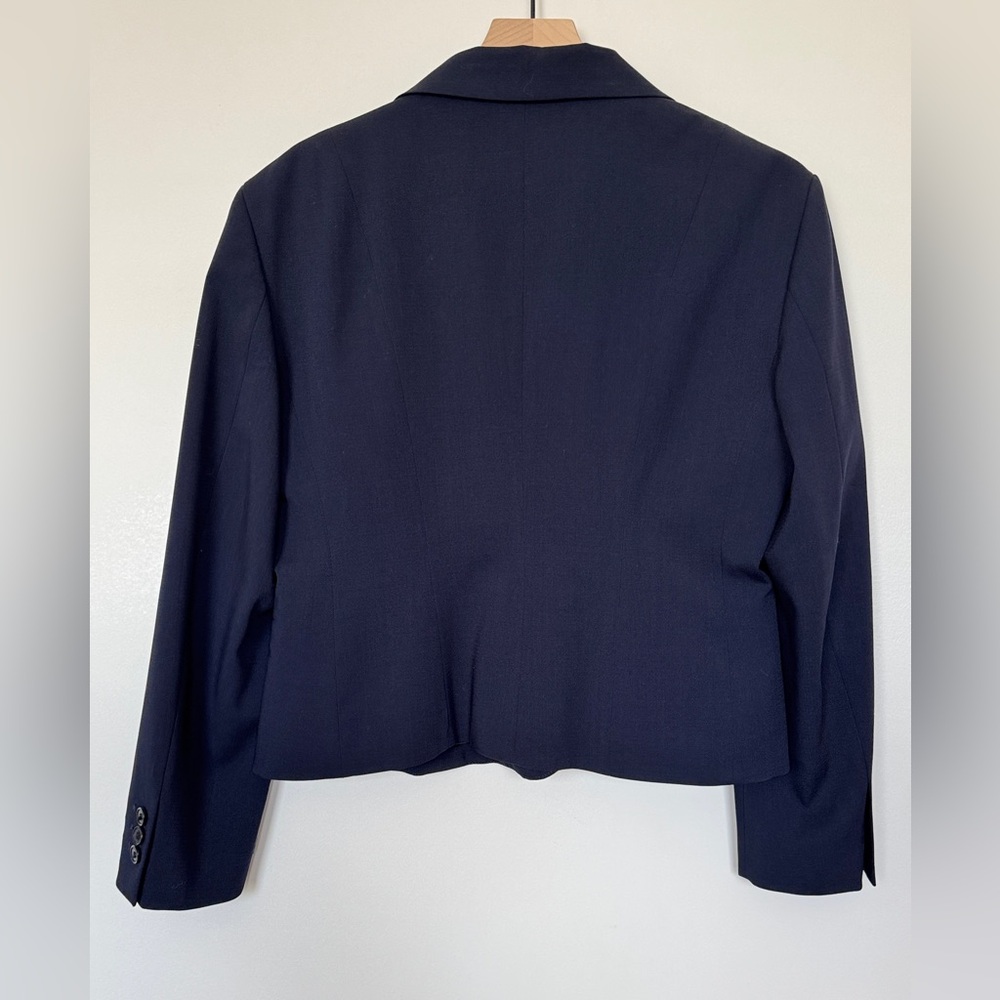 NWT ZARA TAILORED WOOL BLEND BLAZER NAVY BLUE - REF. 2336/408 Large - Picture 3 of 13